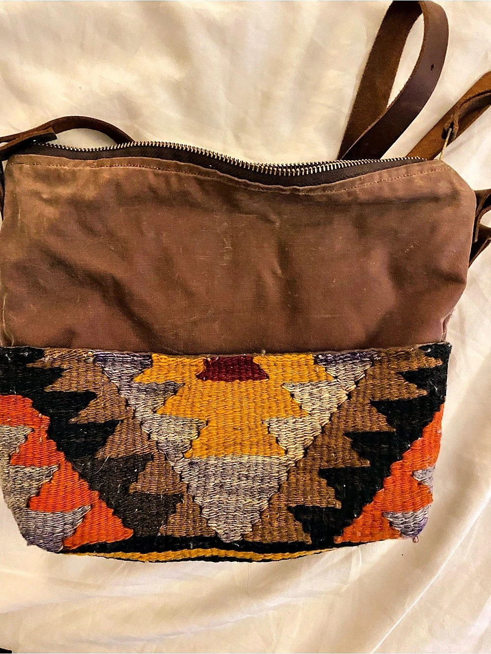 GRACE Crossbody Bag Geometric Brown & Orange